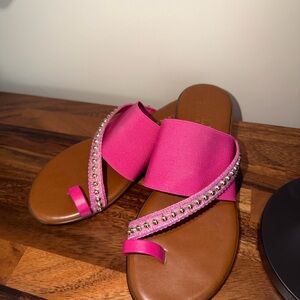 Italian Shoemakers Fuchsia Embellished Sandals
